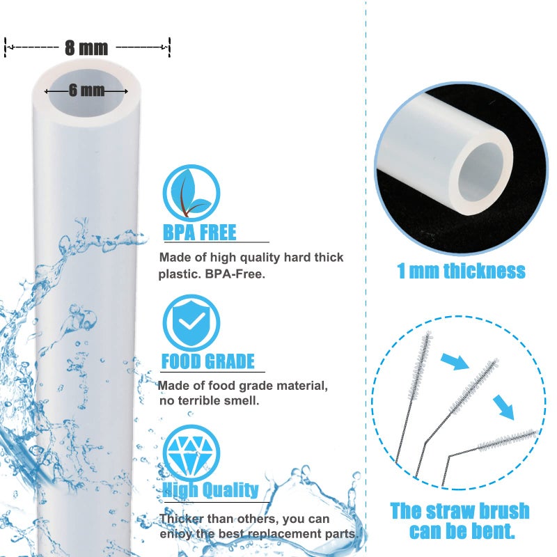Greant 10 PCS Replacement Straws Compatible with Hydro Flask Wide Mouth Straw Lid, Straws for Hydroflask 32oz-40oz, 0.33 in Plastic Straw - Image 3